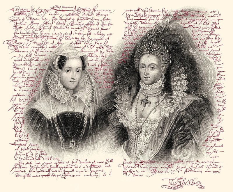 Faksimile des Hinrichtungsbefehls für Maria Stuart, Königin der Schotten, verfasst von Elisabeth I. (1533-1603), Königin von England, am 1. Februar 1587