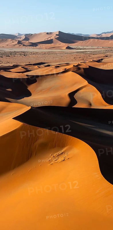 Aerial view, Dramatic sand dunes in the Namib Desert, Namib Naukluft Park, Namibia