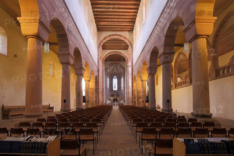 Romanesque monastery church, interior view, Alpirsbach, Northern Black Forest, Black Forest, Baden-Württemberg, Germany