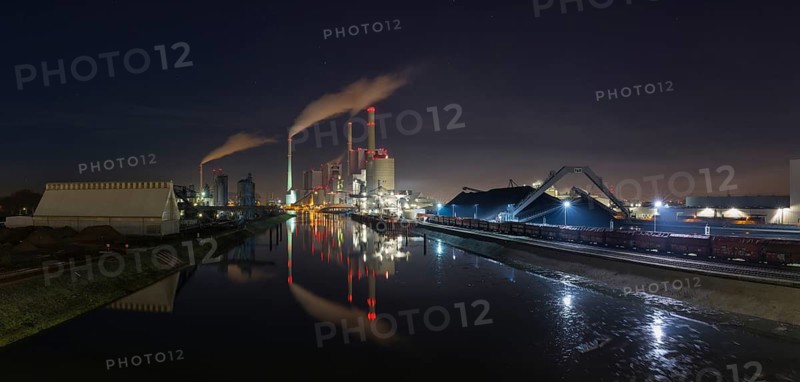 GKM, Großkraftwerk Mannheim AG, hard coal-fired power plant, energy, electricity, night shot, plant, technology, Mannheim harbour, Mannheim, Baden-Würrttemberg, Federal Republic of Germany