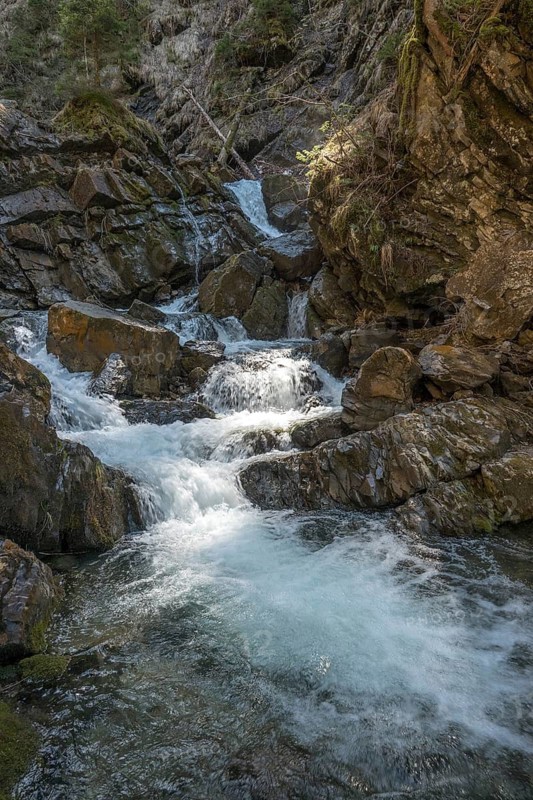 Wasserfall des Gaissalpbach, Gaißbachtobel, Reichenbach, Oberstdorf, Oberallgäu, Allgäu, Bavaria, Germany