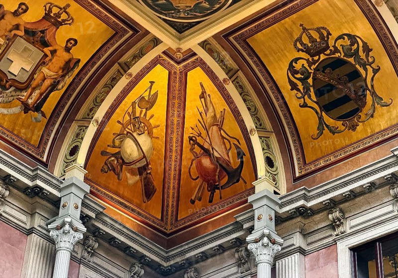 Palácio da Bolsa, neoclassical style stock exchange, ceiling detail, UNESCO World Heritage Site, Porto, Portugal