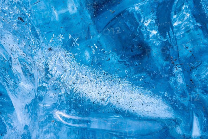 Structures in glacial ice, ice cave, glaciers, Vatnajökull, winter, Iceland, Scandinavia