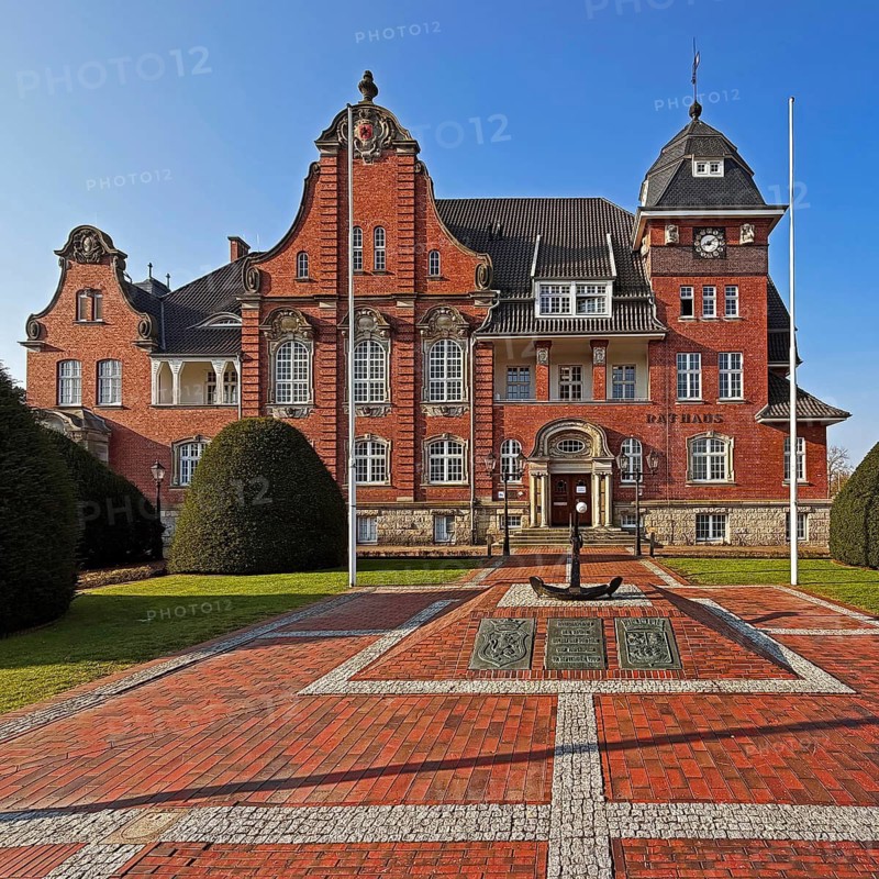 The old town hall in neo-gothic style, Papenburg, Emsland, Lower Saxony, Germany