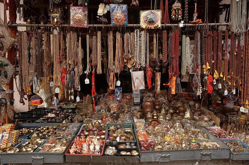 Hindu paraphernalia shop in Raipur, Chhattisgarh, India