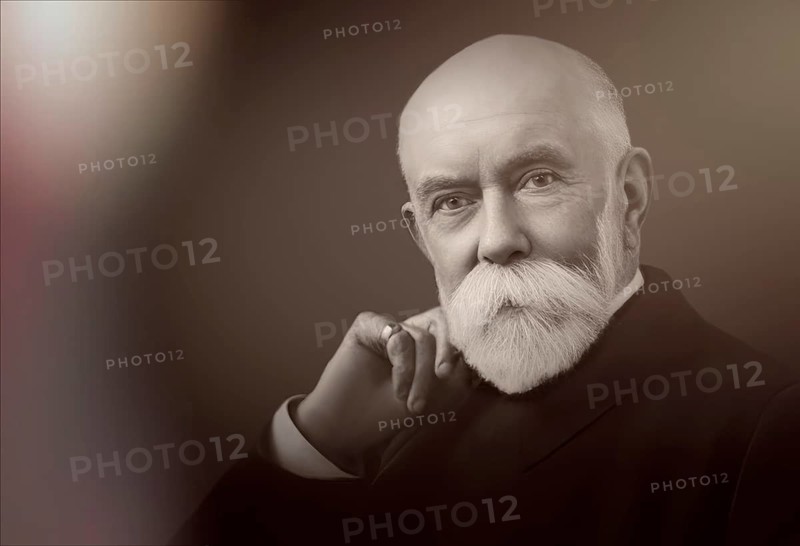 A portrait of Thomas Burberry, 1835 – 1926, an English fashion designer and the founder of the Burberry fashion house