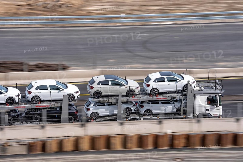 Car transporters, vehicles are being transported, A3 motorway, cars