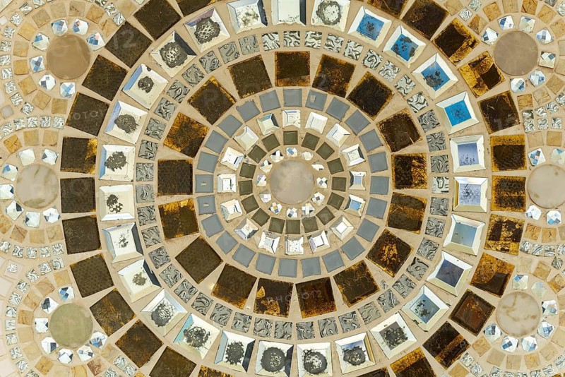 Main chedi (Phra That) decorated with over 5 million colourful mosaic stones and ceramic pieces, Buddhist temple complex Wat Phra That Sorn Kaew, Phetchabun province, Thailand