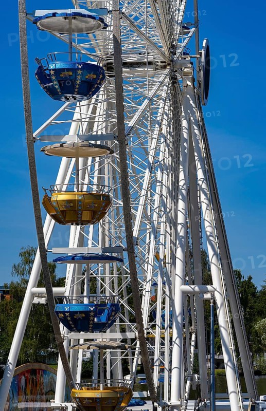 Ferris wheel at a funfair in Miltenberg, Bavaria, Germany