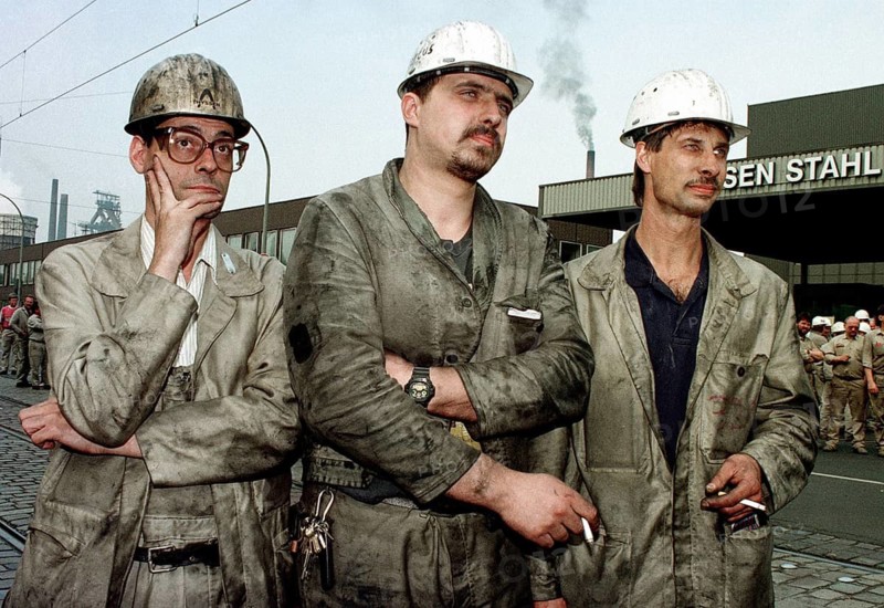 IG Metall warning strikes at Thyssen Stahl AG in Duisburg, Duisburg, Germany