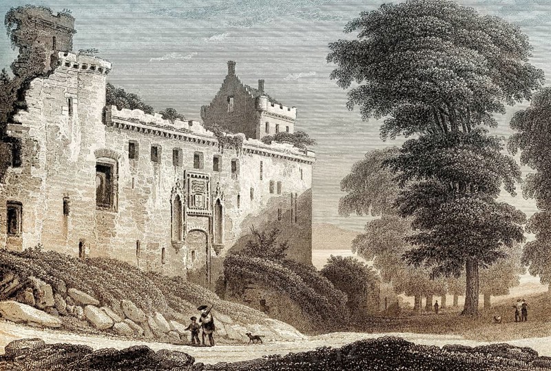 The ruins of Linlithgow Palace, Linlithgow, West Lothian, Scotland, 19th century, from Modern Athens by Th. H. Shepherd