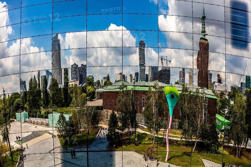 Boijmans Van Beuningen mirrored depot, The Bowl, world's first publicly accessible art depot, designed by MVRDV, Rotterdam, the Netherlands