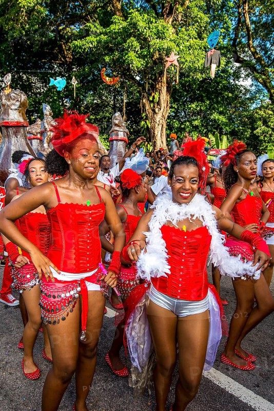 Straßenparade beim internationalen Karneval auf den Seychellen in Victoria, Mahe, Republik Seychellen, Indischer Ozean
