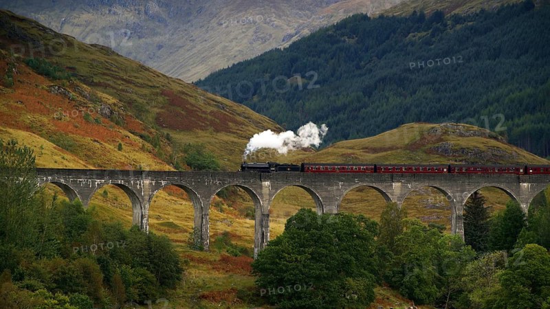 Europe, Scotland, Great Britain, England, landscape, Glennfinnan, railroad bridge, viaduct, Glenfinnan