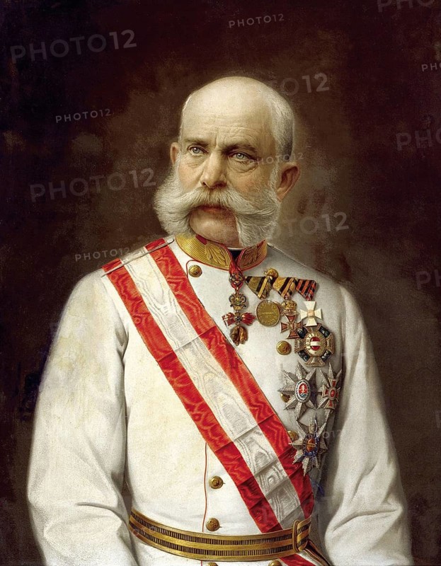 Franz Joseph I (18 August 1830, 21 November 1916), full name Franz Joseph Karl, from the House of Habsburg-Lorraine, was Emperor of Austria, Apostolic King of Hungary and King of Bohemia from 2 December 1848 until his death, Historical, digitally restored reproduction from a 19th century original, Record date not stated