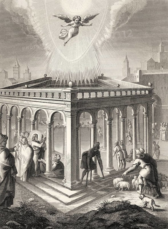 Miracle of Jesus at the Pool of Bethesda, 1853, digitally restored