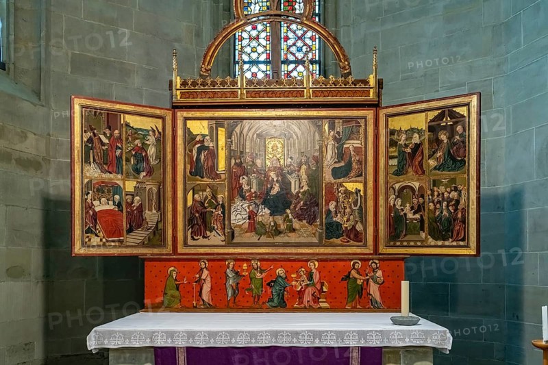 Anne or family altar in the interior of the church St. Maria zur Wiese in Soest, North Rhine-Westphalia, Germany