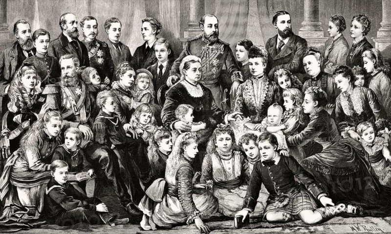 Queen Victoria, Queen of the United Kingdom with the Royal family, 1877