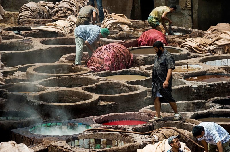 Chouwara tanning and dyeing district, Fez El Bali, Medina, UNESCO World Heritage Site, Fez, Morocco
