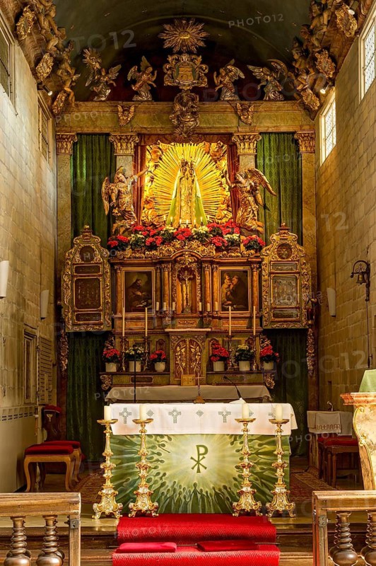 Altar of the monastery church of the Annunciation, Baroque, Reutberg Monastery, Sachsenkam in the Ellbach and Kirchseemoor nature reserve, Isarwinkel, Upper Bavaria, Bavaria, Germany