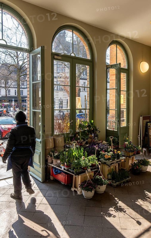 Entrance and exit area of the lobby at Lichterfelde West S-Bahn station, Berlin, Germany