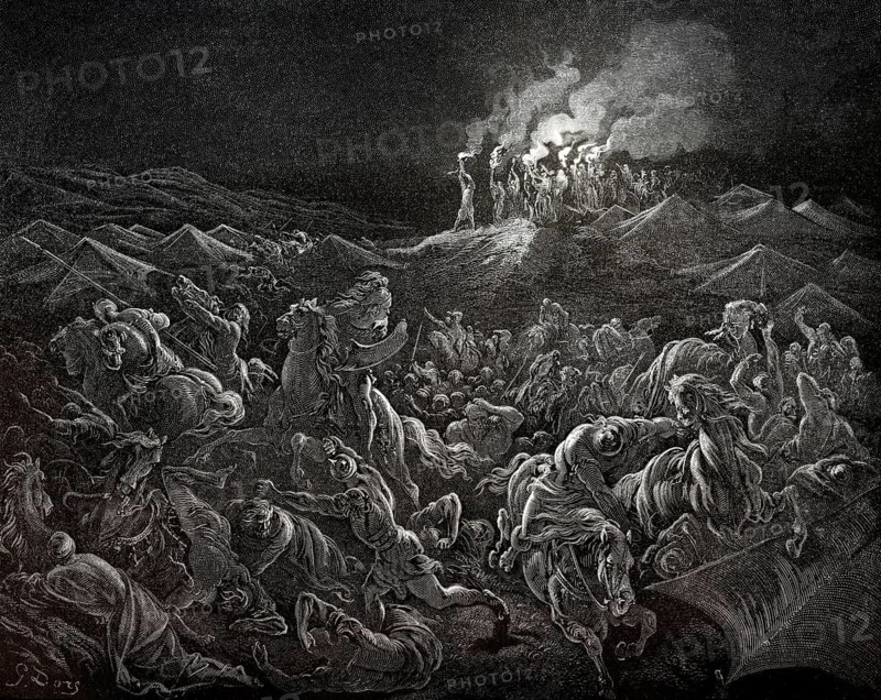 The Midianites Put to Flight, Old Testament, Gustave Doré, 1863