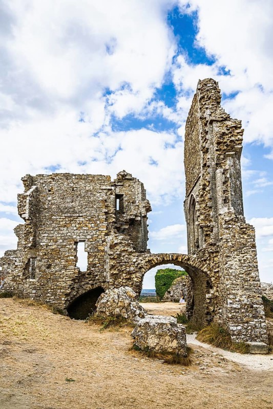 Ruins of Corfe Castle, Wareham, Dorset, England, United Kingdom