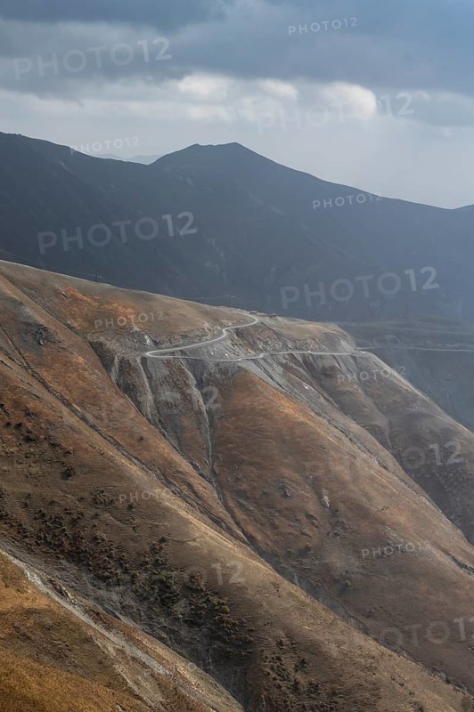 Mountain road, mountain pass from Kazarman to Jalalabad, Naryn region, Kyrgyzstan
