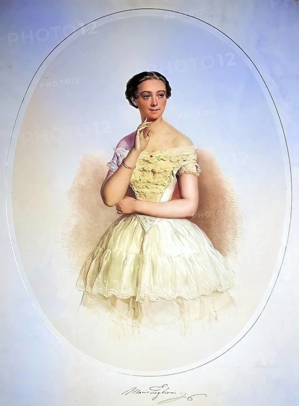 Marie Sophie Auguste Taglioni the Younger, also (French) : Marie-Paul Taglioni, married Marie Windisch-Grätz (born 27 October 1830 in Berlin: died August 1891 in Neuaigen near Vienna) (3) was a German ballerina of Italian-Swedish ethnicity, Historical, digitally restored reproduction from a 19th century original, Record date not stated
