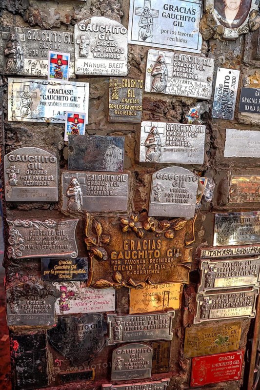 Name plaques in the Shrine of the popular saint Antonio Mamerto Gil Núñez, better known as Gauchito Gil, Santuario del Gauchito Gil, Mercedes, Corrientes Province, Argentina