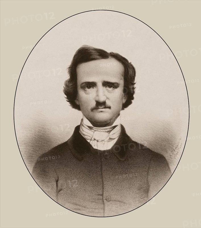 Portrait of Edgar Allan Poe, 1809 – 1849, American writer, digitally edited according to a photograph