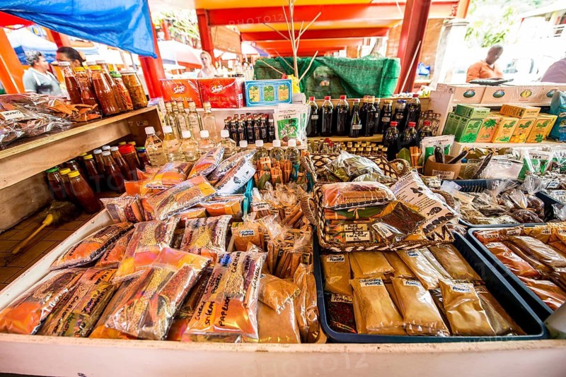 Spices at the Sir Selwyn Selwyn, Clarke Market, Victoria, Mahe, Republic of Seychelles, Indian Ocean