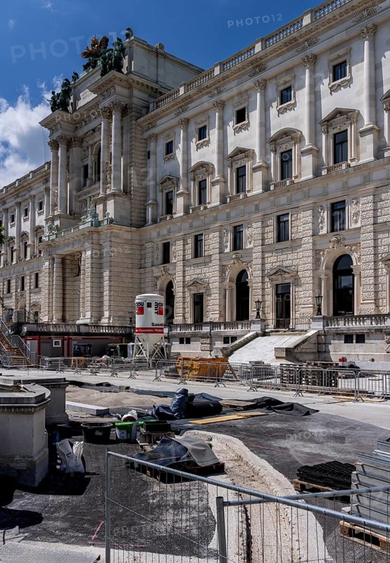 Burggarten Vienna, construction site at the Hofburg Imperial Palace, Vienna Austria