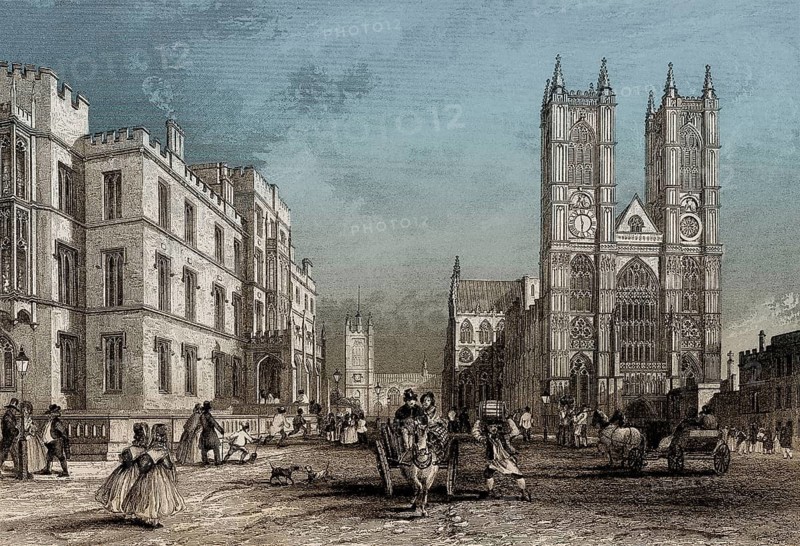 Westminster Abbey and Westminster Hospital, London, England, 19th century