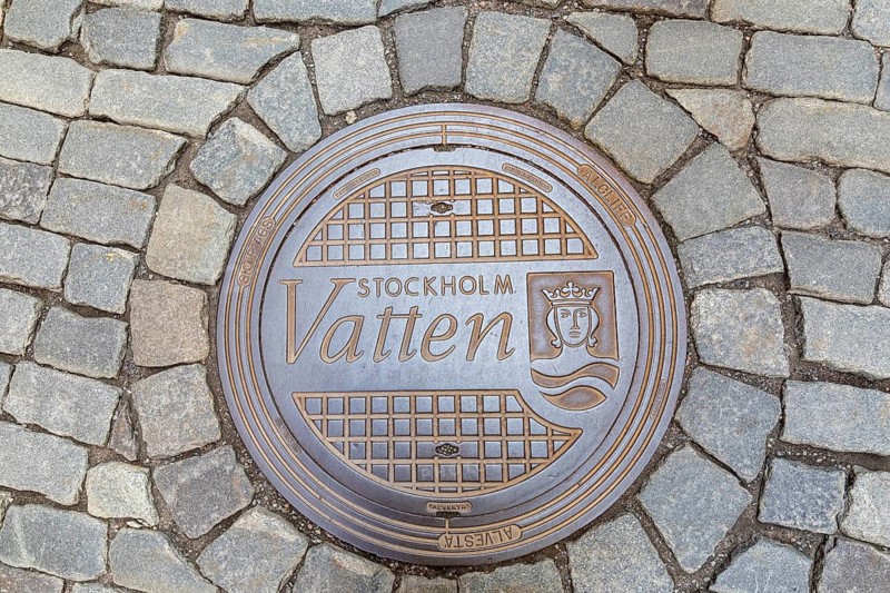 Manhole cover in Stockholm, Sweden