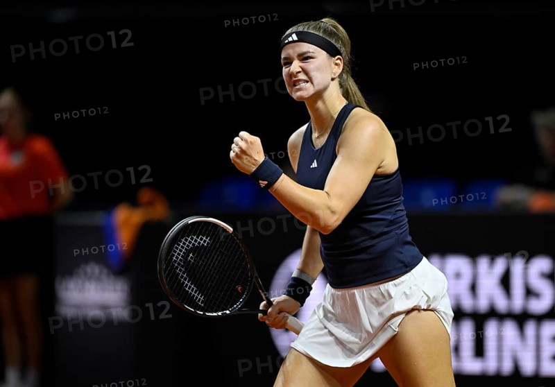 Jubilation Joy Emotion Karolina Muchova (CZE) Women's Porsche Tennis Grand Prix Porsche Arena, Stuttgart, Baden-Württemberg, Germany
