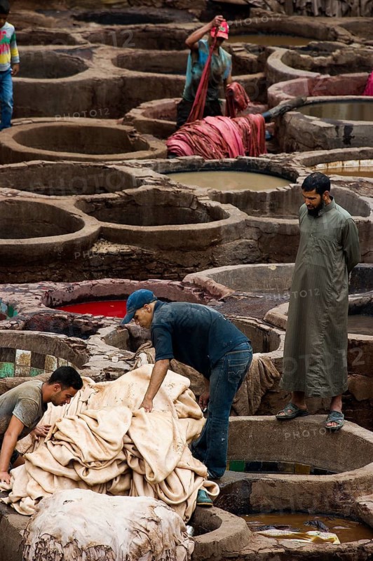 Chouwara tanning and dyeing district, Fez El Bali, Medina, UNESCO World Heritage Site, Fez, Morocco