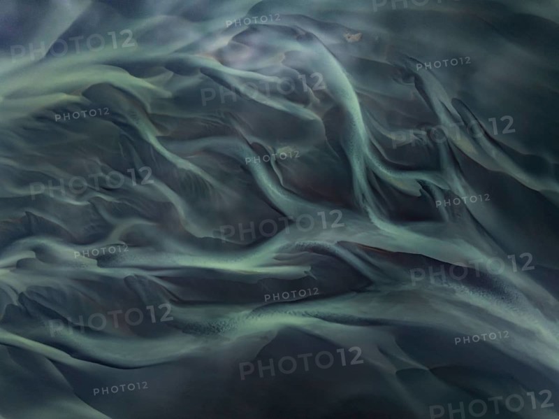 River, river course, river delta, aerial view, sediments, structures, South Iceland, Iceland