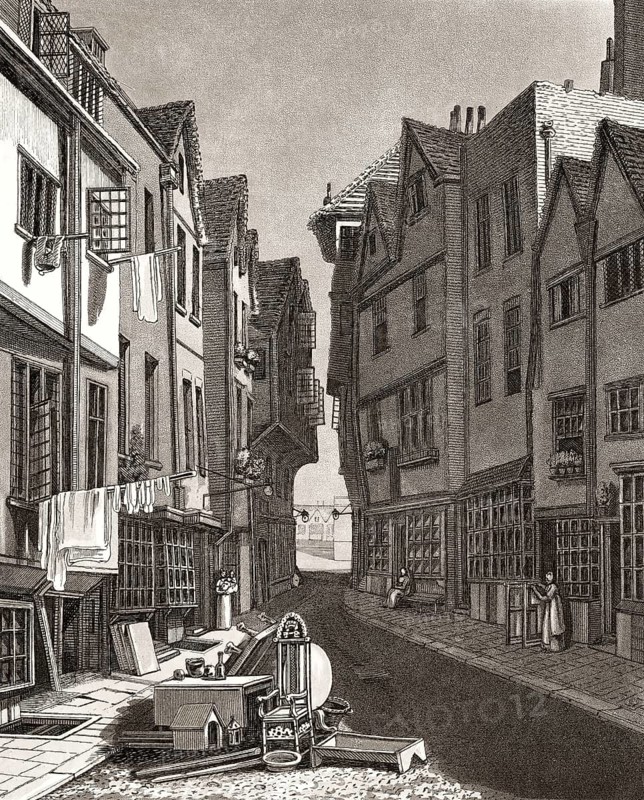 A view of the Little Sanctuary from West End, Westminster, London, UK, 1807