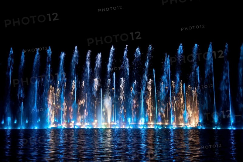 Multimedia fountain show in Wroclaw, Poland