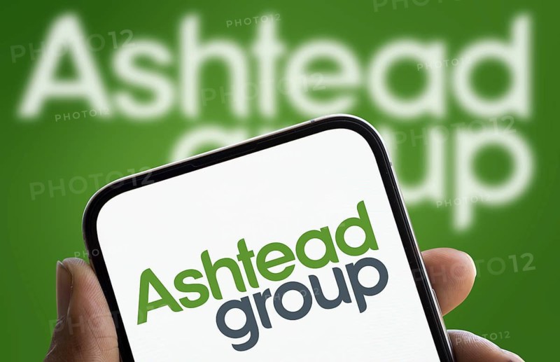 Ashtead group logo is displated on smartphone.Ashtead Group Public Limited Company is a British industrial equipment rental company