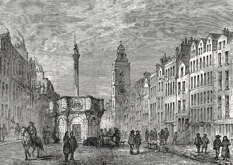 The Mercat Cross, Edinburgh, Royal Mile, Scotland, 19th century