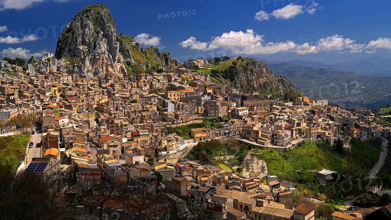 View of the village of Caltabelotta, Sicily, Caltabelotta, Sicily