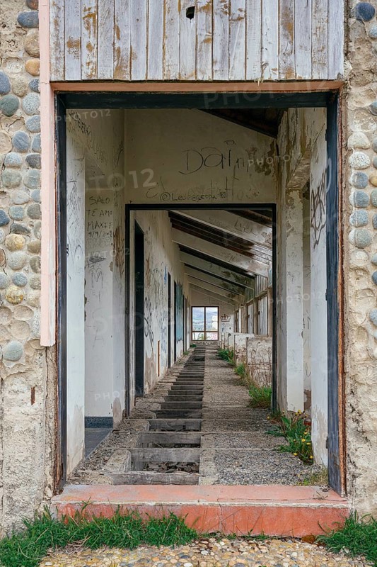 Abandoned hotel, Lago Yehuin, Río Grande, Tierra del Fuego Province, Argentina