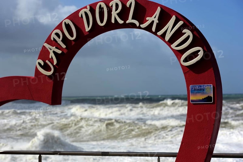 Severe weather waves on the quay wall of Capo D'Orlando