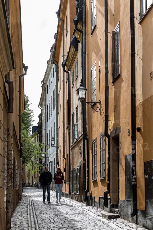 Old Town Street Prästgatan in Old Town Gamla Stan, Stockholm, Sweden
