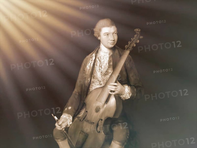 Carl Friedrich Abel, 1723? – 1787, German composer, digitally edited according to a painting by Thomas Gainsborough