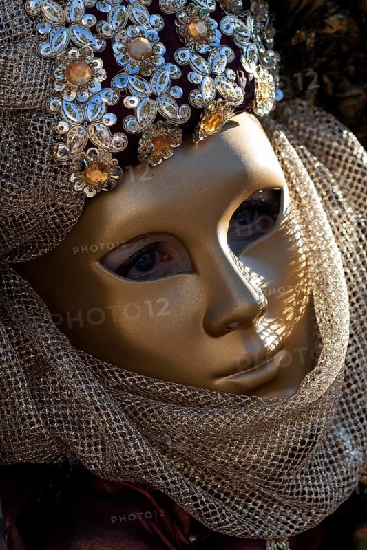 Venetian carnival mask and costumes at the Venetian fair on the historic market square, Ludwigsburg, Baden-Württemberg, Germany