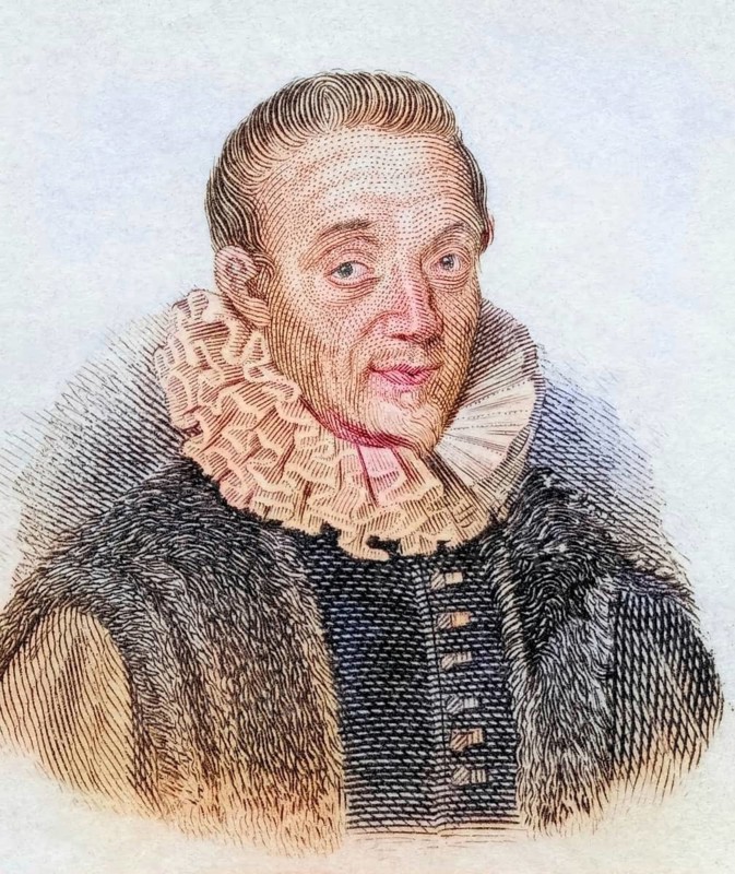 Jacques-Auguste de Thou, (born 8 October 1553 in Paris, died 7 May 1617 in Paris) was a French historian and statesman, coloured woodcut from Crabbe's Historical Dictionary from 1825, Historical, digital reproduction