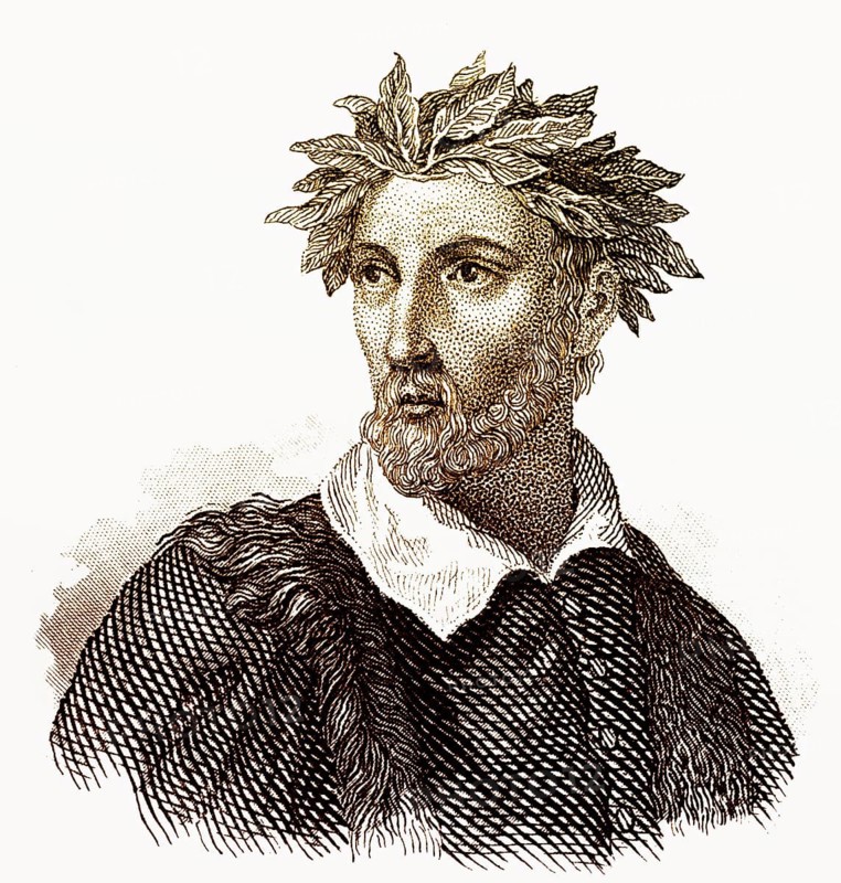 Portrait of Torquato Tasso, 1544 - 1595, an Italian poet of the Counter-Reformation, Portait von Torquato Tasso, 1544 - 1595, ein italienischer Dichter der Gegenreformation